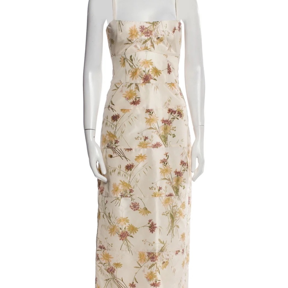 Brock Collection Dress in Floral Print Silk Satin